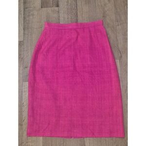 VTG  J.McLaughlin for Sanyo‎ Silk Skirt Hot Pink Pencil Career Wear Size 4 093